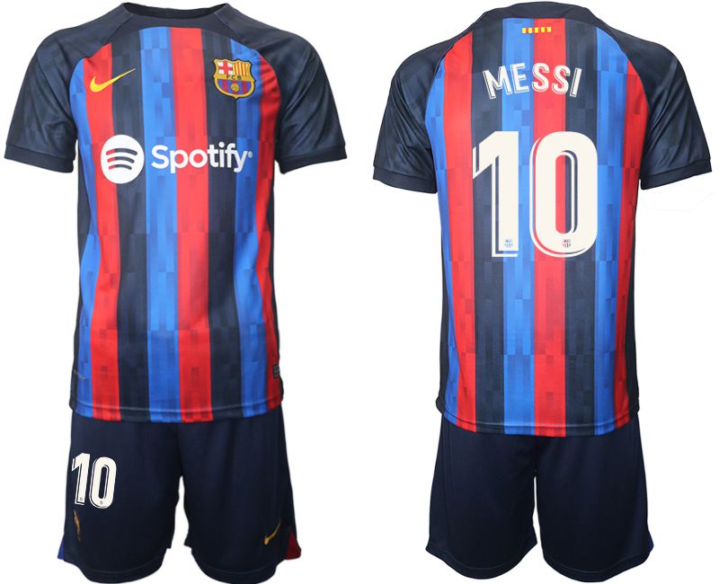 Men 2022-2023 Club Barcelona home blue 10 Soccer Jerseys